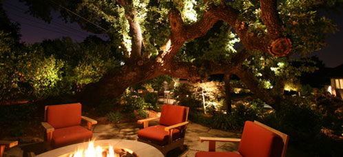 éclairage extérieur d'une terrasse