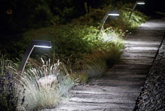 éclairage extérieur avec des lampes bornes