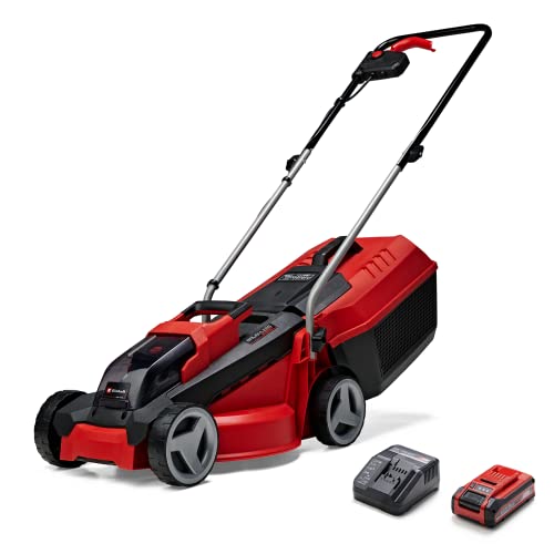 Einhell Tondeuse à gazon sans fil GE-CM 18/30 Li Kit Power X-Change (18 V, Largeur de coupe 30 cm, Surface conseillée 150 m²) Livré avec Batterie 3,0 Ah et Chargeur